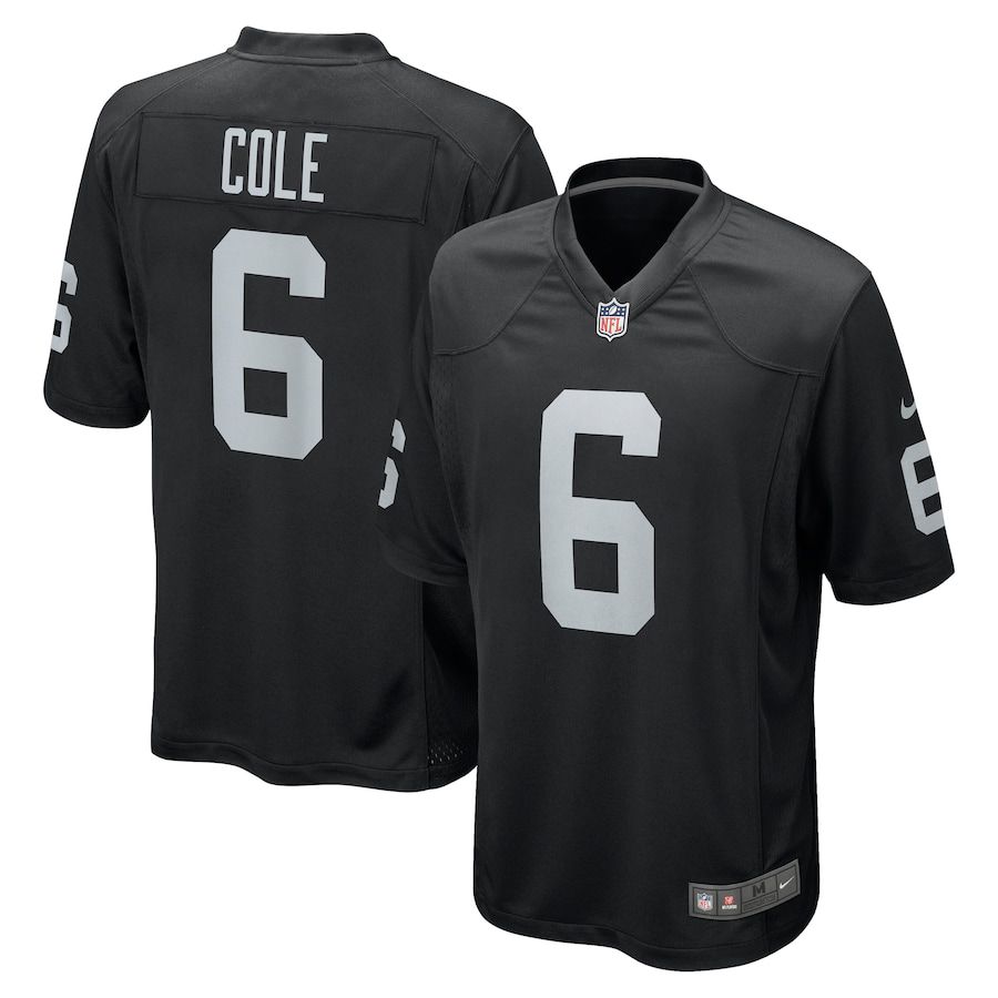 Men Oakland Raiders #6 AJ Cole Nike Black Game NFL Jersey->oakland raiders->NFL Jersey